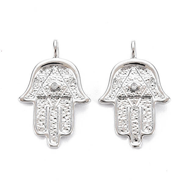 Brass Micro Pave Clear Cubic Zirconia Pendants