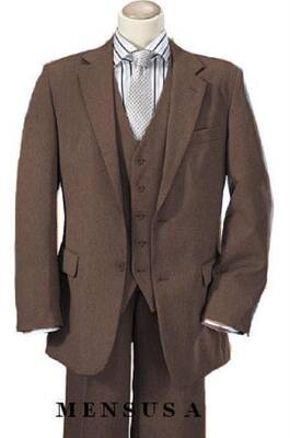 Brown and White Seersucker Suit