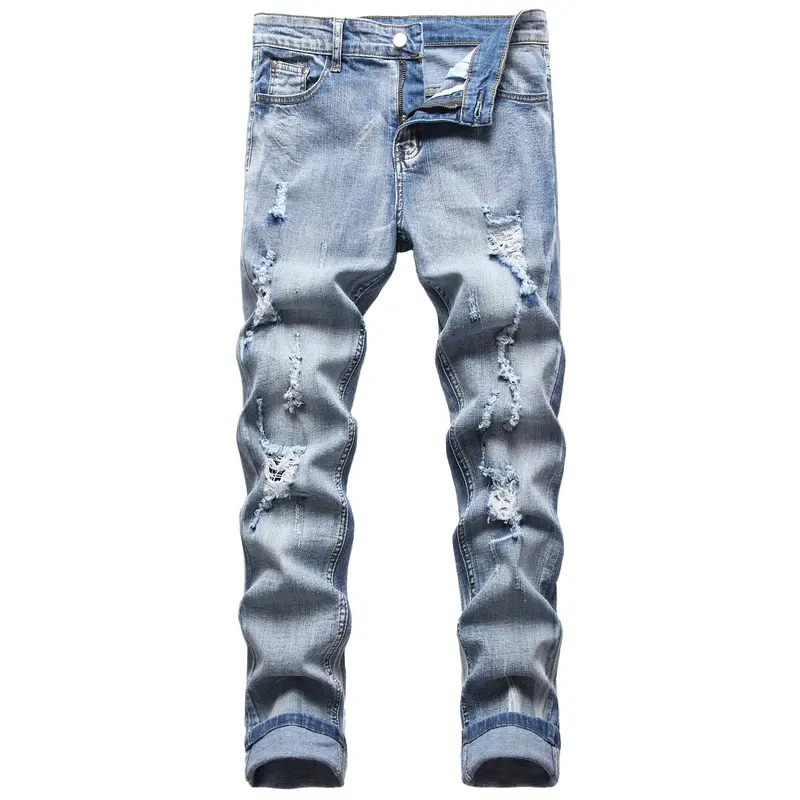 JUNBAOSS Men's Slim Fit Stretch Jeans Ripped Skinny Jeans for Men, Distressed Straight Leg Fashion Casual Popular Chic Comfor...
