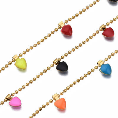 304 Stainless Steel & Enamel Ball Chains