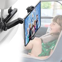 Car Headrest Tablet Mount, Back Seat iPad Holder 360° Rotation Adjustable Foldable Arm for Road Trip Essentials for Kids, Co...