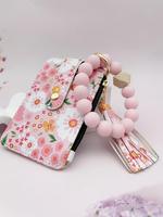 Women's Boho Style Beaded & Tassel Charms Keychain with Flower Pattern Wallet, Walletchain, Bag Essentials, Gifts for Girlfri...