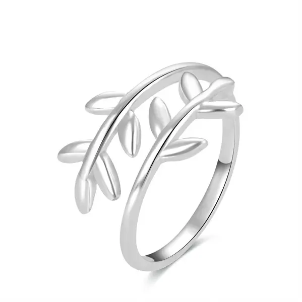Beneto Silver Leg Ring with Leaves AGGF496