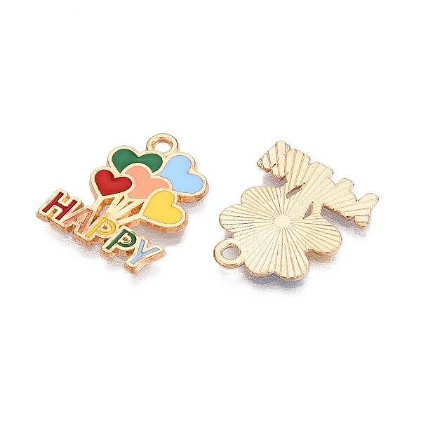 Light Gold Plated Alloy Enamel Pendants