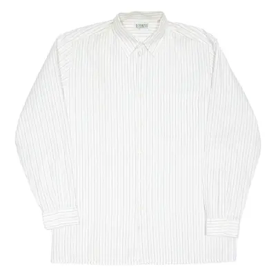 Mens Shirt White Striped Long Sleeve XL