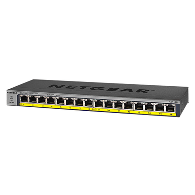 GS116PP-100NAS Netgear Prosafe GS116PP 16 x RJ-45 Ports PoE+ 10/100/1000Base-T Layer 2 Unmanaged Gigabit Ethernet Network Swi...