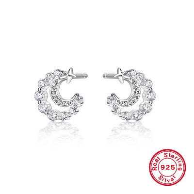 Anti-Tarnish Rhodium Plated 925 Sterling Silver Stud Earring
