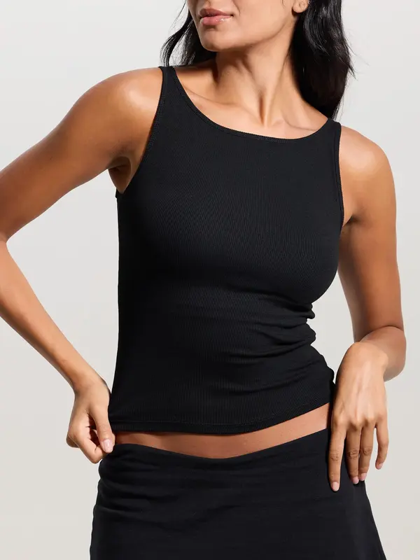 Klassy Network Ribbed Dainty Boat Neck Brami Casual Top for Women, Stretchy Fabric, Essential Womenswear