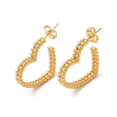 Rack Plating Brass Heart Stud Earrings