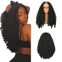New Afro Curly V Part Wig Synthetic Braided Hair Texture with Unique Bouncy Curls in the End 20 Inch Soft Curly Full Hair V P...