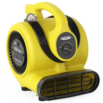 AlorAir® Wholesale Pack GF600A Air Mover with 3 Speeds, 5 Angles for Floor Drying Blower Fan - Yellow