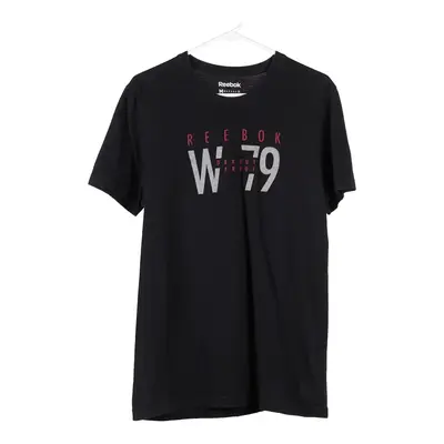 Reebok Spellout T-Shirt - Medium Black Cotton