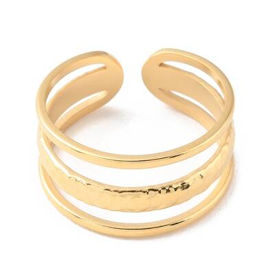 304 Stainless Steel Triple Line Open Cuff Rings