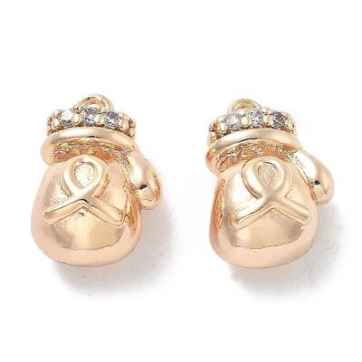Brass Micro Pave Cubic Zirconia Charms