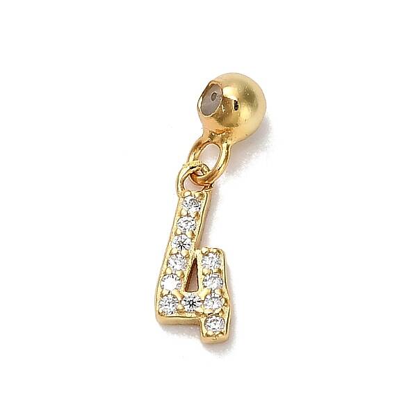 925 Sterling Silver Micro Pave Clear Cubic Zirconia European Dangle Charms