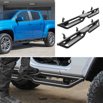 OEDRO Running Boards for 2007-2021 Toyota Tundra Double Cab, Bolt-on Two Stairs Design Steel Side Steps