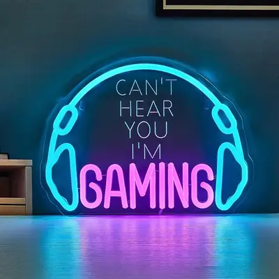 Gaming Room Neon Light, USB Powered Indoor Decoration Lamp, Perfect Gift for Halloween & Christmas, No Power Plug Required