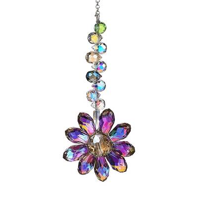 Glass Flower Hanging Suncatchers