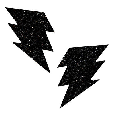 Black Malice Glitter Lightning Bolt Nipztix Pasties
