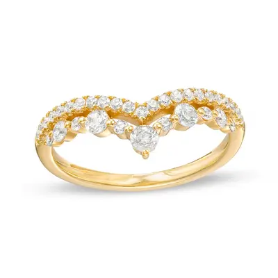 14K Gold Round Cut Diamond Custom Heart Stackable Ring I Color I2 Clarity 3EX IGI Certified