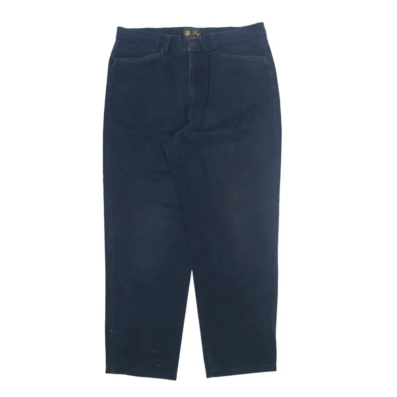 FAY Trousers Blue Regular Wide-Leg Womens W34 L30