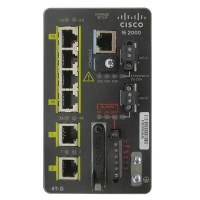 Cisco IE-2000-4T-G-B-RF | Industrial Ethernet IE 2000 Series 4 x FE Ports 10/100Base-TX + 2 x GE SFP Ports Layer 2 Managed Fa...