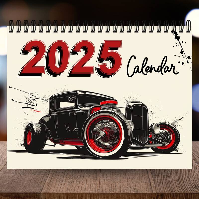 2025 Hot Rods Calendar | 12 Month Calendar | Man Cave Dcor | Wall Calendar