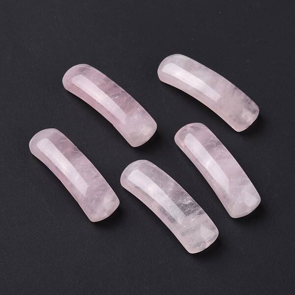 Natural Rose Quartz Connector Charms