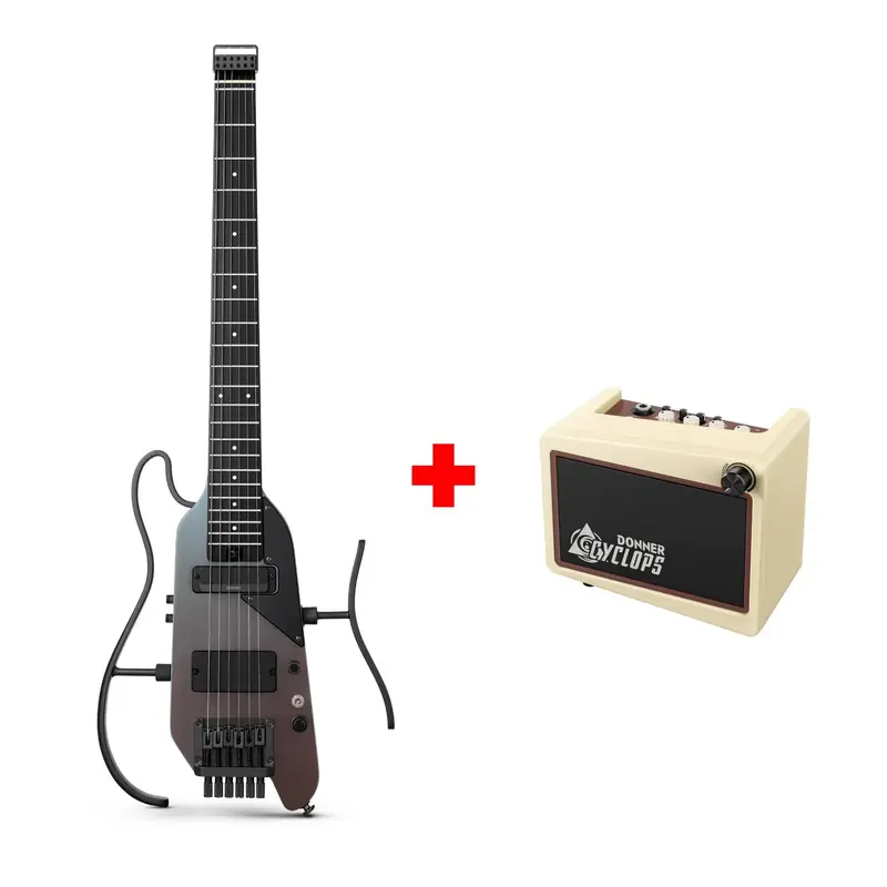 Donner HUSH™ X PRO Electric Guitar - Midnight Glow / Guitar+Cyclops Amplifier