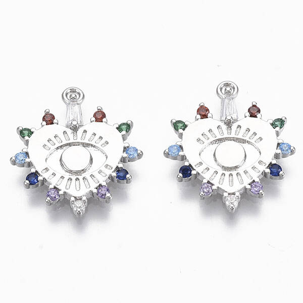 Brass Micro Pave Cubic Zirconia Pendants
