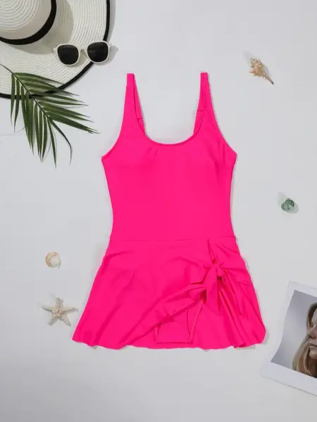 One Piece Swimdress Swimsuits for Women Tummy Control Swim Dresses Skirt Bathing Suit