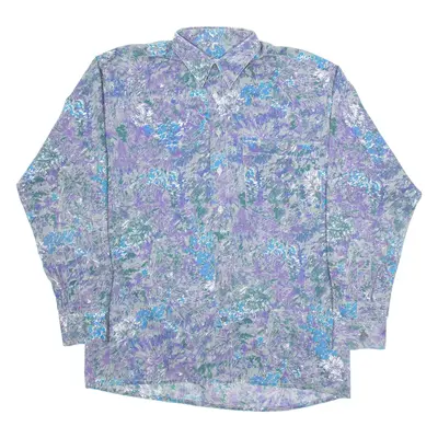 SAUGATUCK Mens Shirt Purple Crazy Pattern Long Sleeve L