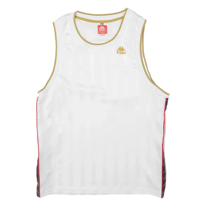 KAPPA Striped Mens Jersey White Sleeveless M