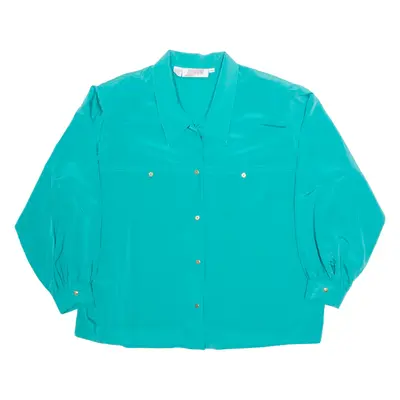 JOSEPHINE Womens Shirt Blue Collared Long Sleeve 90s 3XL