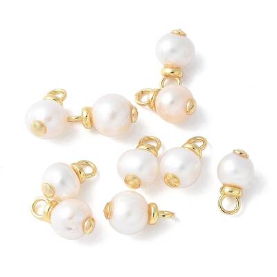 Brass with Natural Pearl Pendants