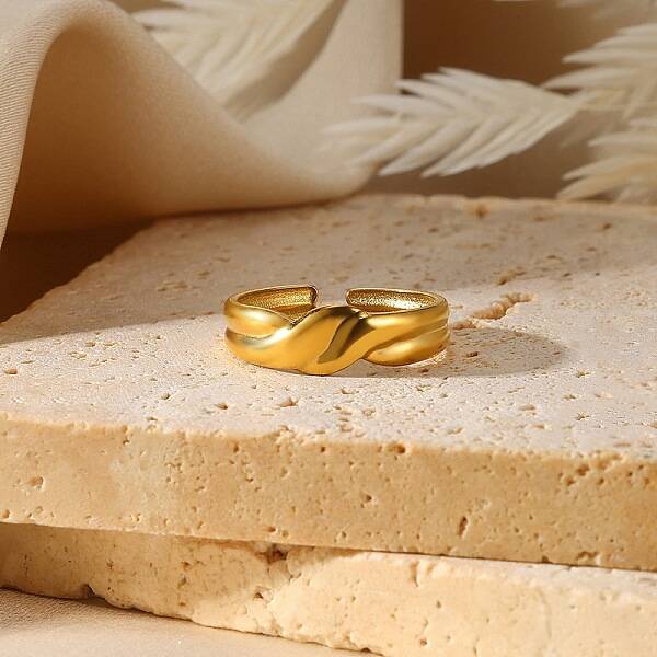 304 Stainless Steel Open Cuff Rings for Women