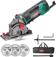 Mini Circular Saw, with 3 Saw Blades, 4A Pure Copper Motor, Scale Ruler, 3-3/8”4500RPM Ideal for Wood, Soft Metal, Tile and...