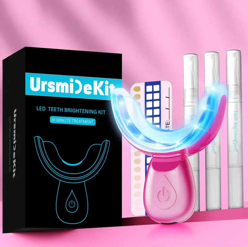 Teeth Brightening Kit 16x LED Light Oral Beauty Tool with 3 Refill Gel Pens Oral Care Set of Multiple Colors Bday Gift for Lo...