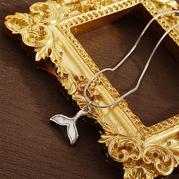 Non-Tarnish Fishtail Stainless Steel Pendant Necklaces for Women