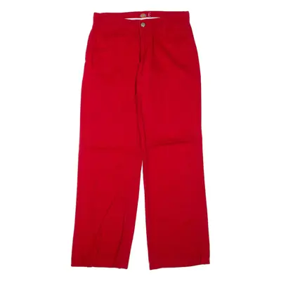 DICKIES Womens Trousers Red Regular Straight W30 L32