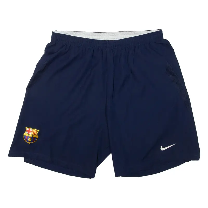 NIKE FC Barcelona Mens Sports Shorts Blue L W28