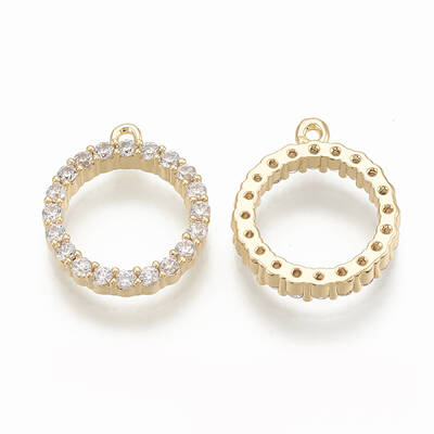 Brass Micro Pave Cubic Zirconia Charms