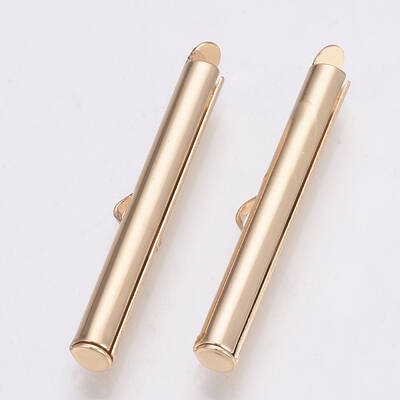 Brass Slide On End Clasp Tubes