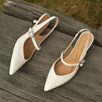 CHIKO Lilyana Pointy Toe Kitten Heels Slingback Shoes