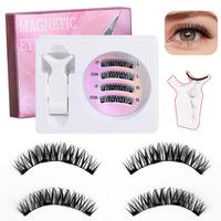 Magnetic Eyelashes with Eyeliner & Applicator, 1 Pair Natural Look Eyelash Extensions, Self Grafting Curl Eyelashes, Eye Make...