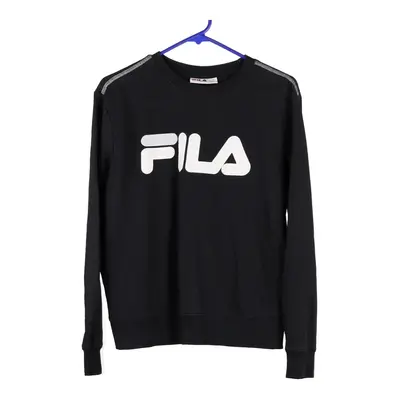 Fila Spellout Sweatshirt - Small Black Cotton Blend