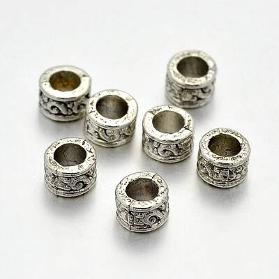 Tibetan Style Alloy Column Spacer Beads