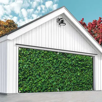 Aperturee Green Vine Leaves Wall Wedding Garage Door Banner