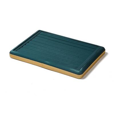 8-Slot PU Leather Finger Ring Display Tray Stands