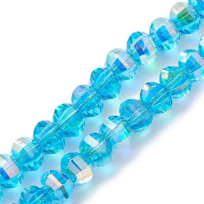 Electroplate Transparent Glass Beads Strands